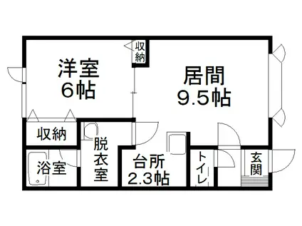 ライツェントハイム(1DK/2階)の間取り写真