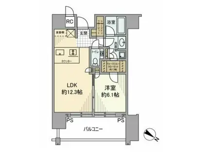 ザ六本木東京クラブレジデンス(1LDK/19階)の間取り写真