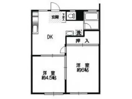 第二グリーンハイツ(2DK/1階)の間取り写真