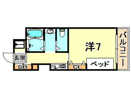 中山手ミオ壱番館(ワンルーム/4階)の間取り写真