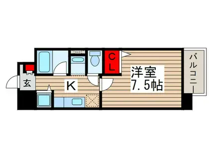 ソレアード新柏(1K/2階)の間取り写真