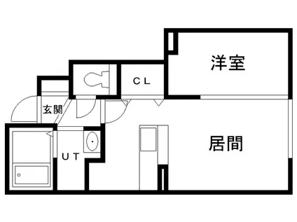 グランモア桜川B(1LDK/1階)の間取り写真