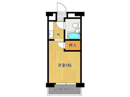 サンシャイン川口A(1K/3階)の間取り写真