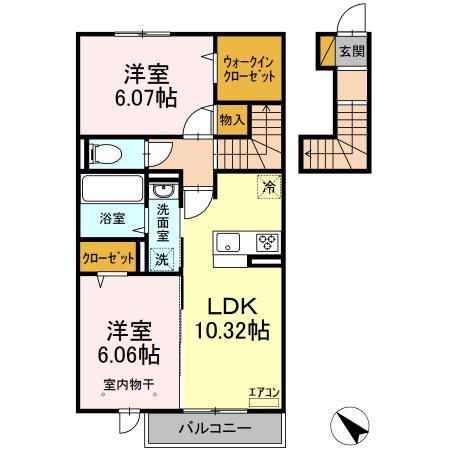グラン シエラ(2LDK/2階)の間取り写真