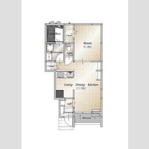 AFC RESIDENCE 豊川伊奈(1LDK/1階)の間取り写真