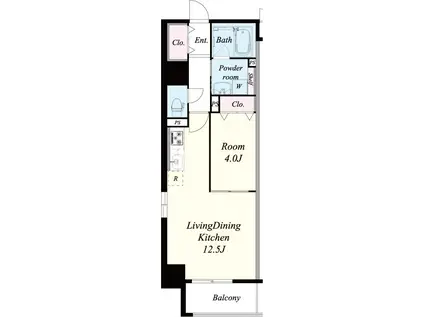 ル・マージュ新町(1LDK/13階)の間取り写真