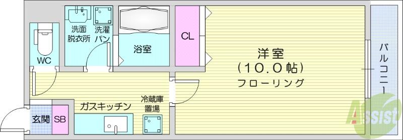 RESIDENZ.S.S(1K/2階)の間取り写真