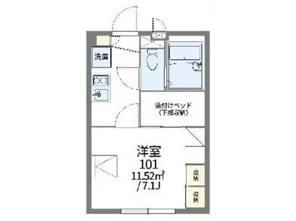 レオパレス追分(1K/3階)の間取り写真