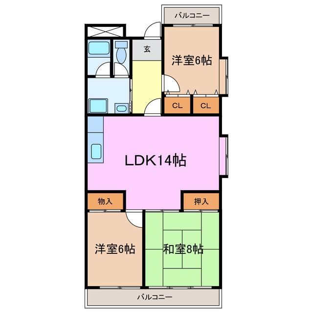 THE COMFORT(3LDK/2階)の間取り写真