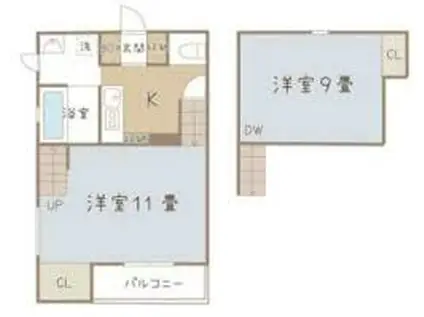 ココカラハウス庄町D(1SK/1階)の間取り写真