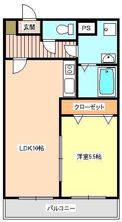 セントラルマンション(1LDK/4階)の間取り写真