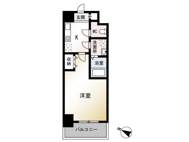 KADOIE TSUJIDO(1K/1階)の間取り写真