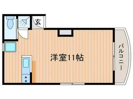 家暮楽とねやま坂(ワンルーム/2階)の間取り写真