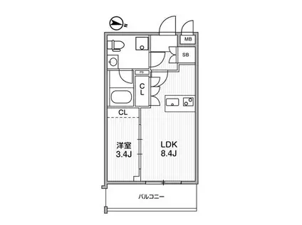 WEAVE BASE OJI KAMIYA(1LDK/5階)の間取り写真
