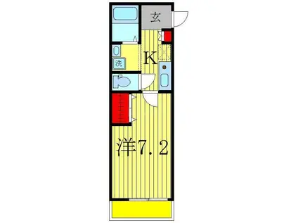 RADIA南流山(1K/1階)の間取り写真