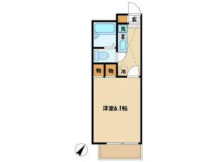レオパレスシリウス町田(1K/2階)の間取り写真