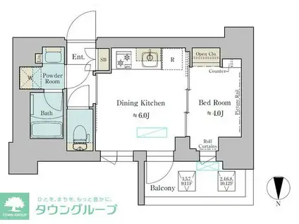 BRILLIA IST 武蔵小杉(1DK/11階)の間取り写真