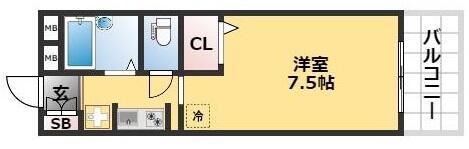 オーガスタコート(1K/2階)の間取り写真