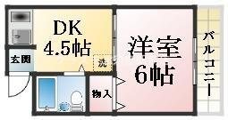 ルミエール須磨(1DK/2階)の間取り写真