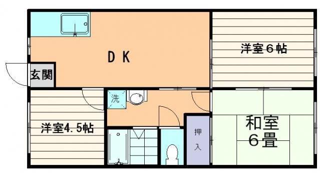 ファミール難波(3DK/1階)の間取り写真