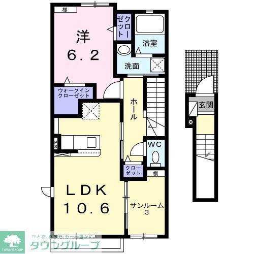 エスペランサVI(1LDK/2階)の間取り写真