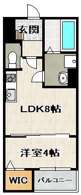 REGIES清荒神II(1LDK/1階)の間取り写真