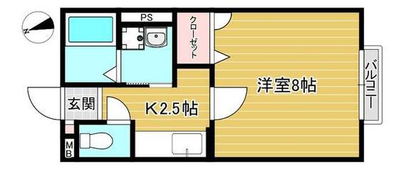 アトレ検見川(1K/1階)の間取り写真