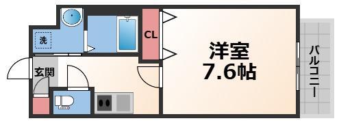 PARK HILLS今里RAY(1K/8階)の間取り写真