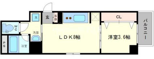 トモ南堀江(1LDK/5階)の間取り写真