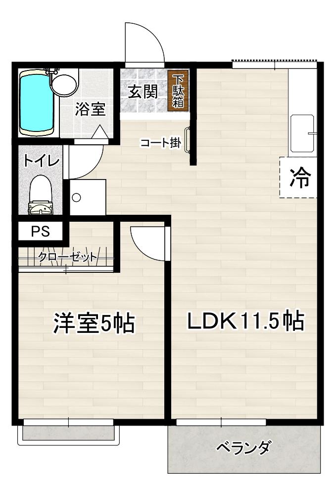 斉藤ハイツ(1LDK/2階)の間取り写真