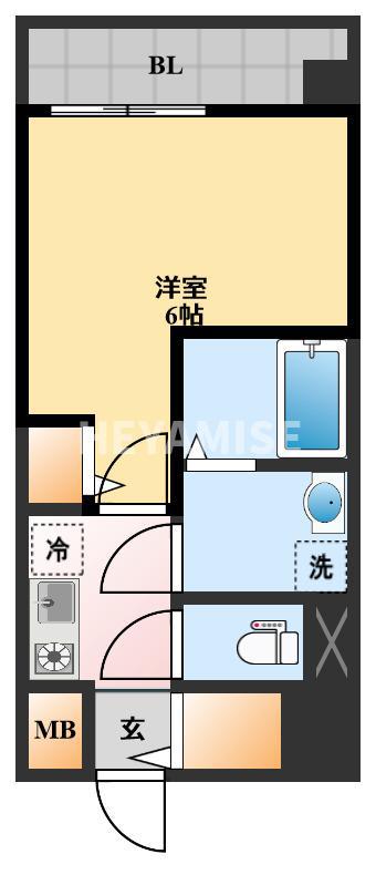 MODERN PALAZZO東本町(1K/6階)の間取り写真