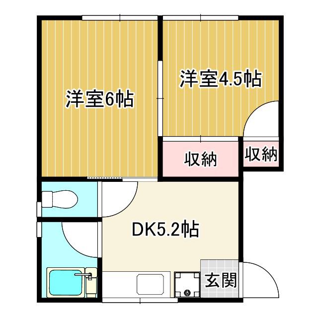 第2鈴木ハイツ(2DK/2階)の間取り写真