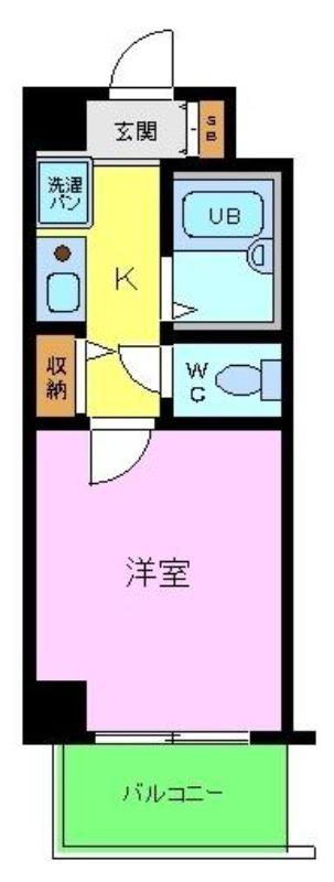 グリンヒルズ(1K/2階)の間取り写真