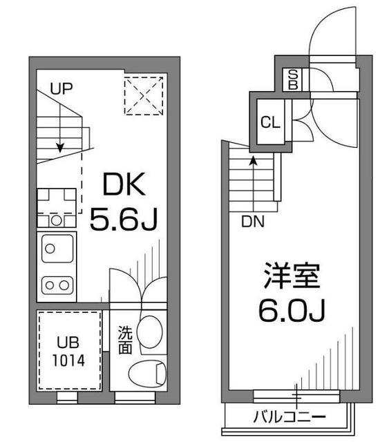 グランアセット千鳥町(1DK/1階)の間取り写真