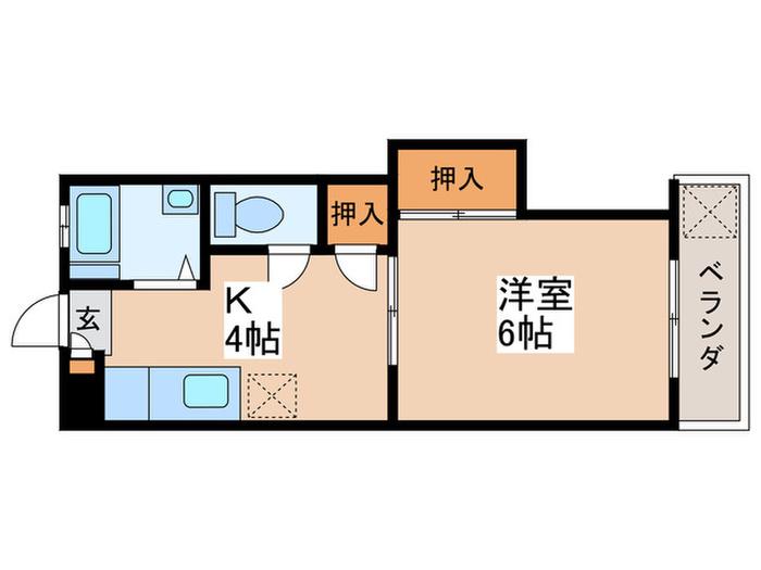 コーポツネタ(1K/3階)の間取り写真