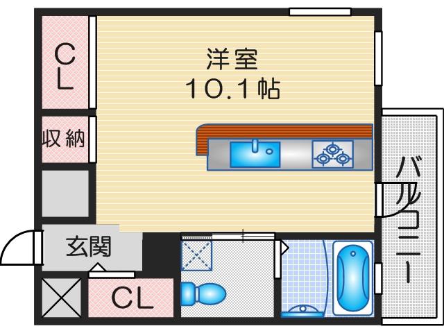 LUMIERE豊中(ワンルーム/3階)の間取り写真