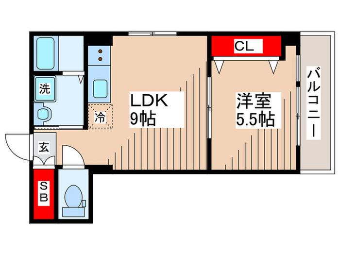 ROVER BUILDING(1LDK/3階)の間取り写真