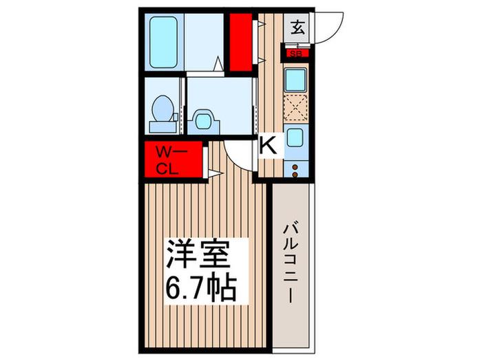 セレーノ西浦和(1K/3階)の間取り写真