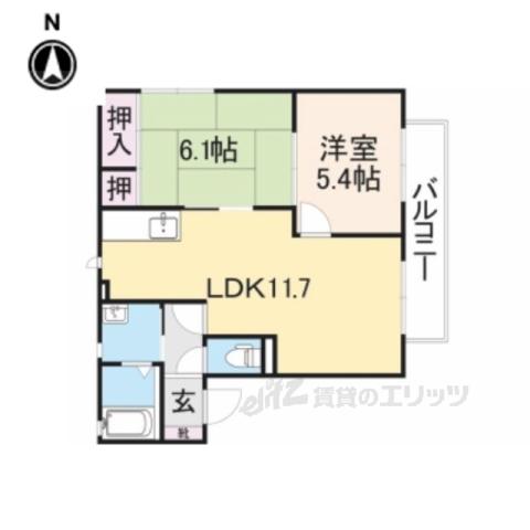 バリュージュ植善A(2LDK/2階)の間取り写真