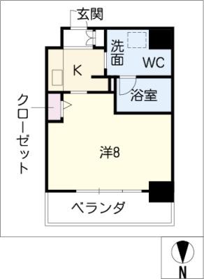ALATO白壁(1K/3階)の間取り写真