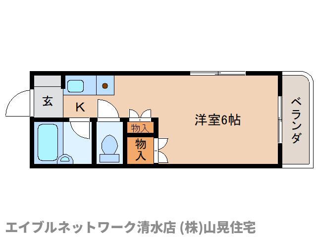 ビグストーンIII(1K/2階)の間取り写真