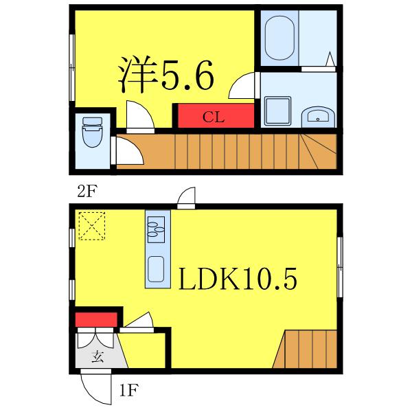 BELLA VISTA JUJO(1LDK/1階)の間取り写真