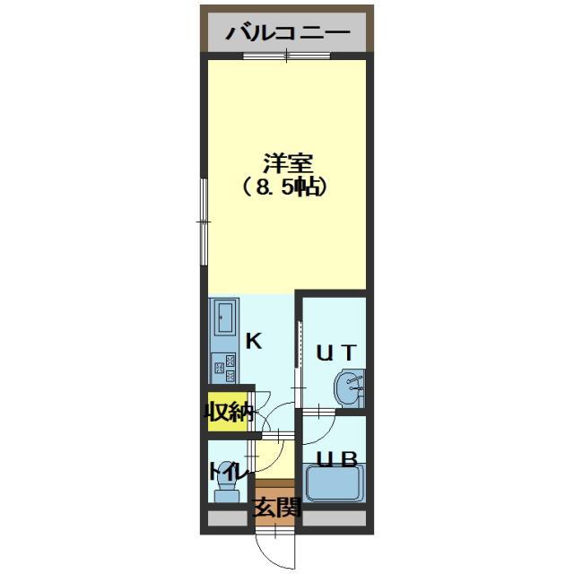 アークヒルいずみ(ワンルーム/3階)の間取り写真