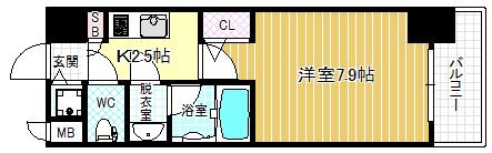 S-RESIDENCE福島LUXE(1K/10階)の間取り写真