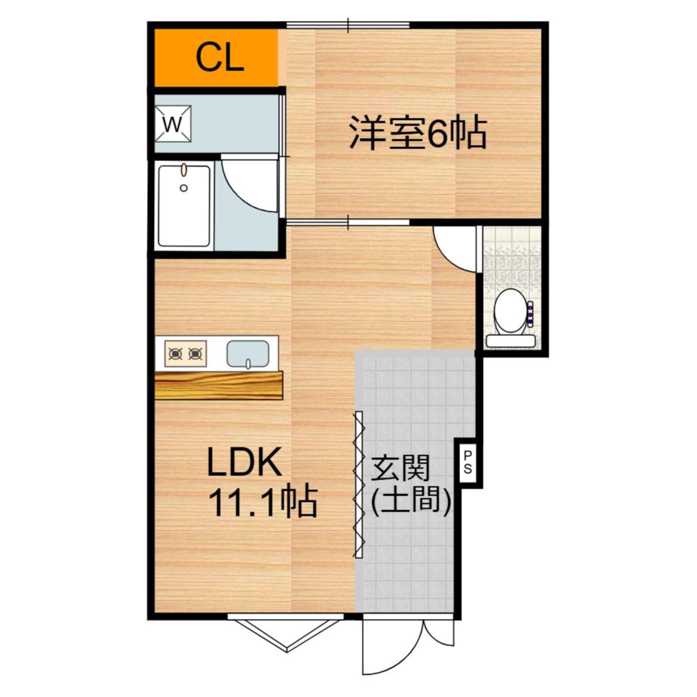 YOSHITOMI BASE(1LDK/1階)の間取り写真