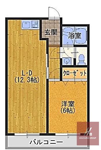 ミスターK上新庄(1LDK/1階)の間取り写真