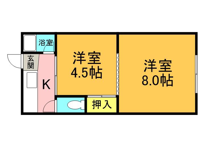 今井荘(2K/1階)の間取り写真