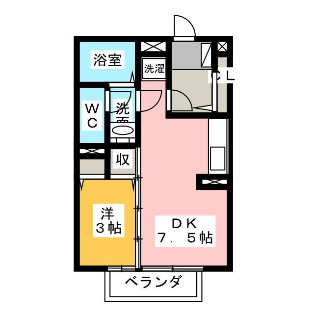 ラ・シャンブル(ワンルーム/1階)の間取り写真