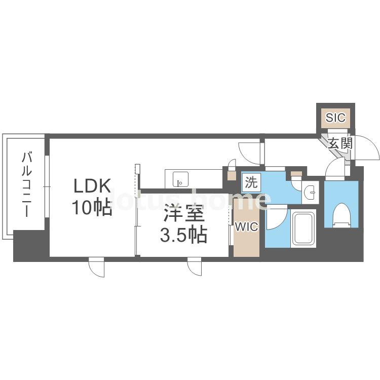 シーズンフラッツ新大阪(1LDK/3階)の間取り写真