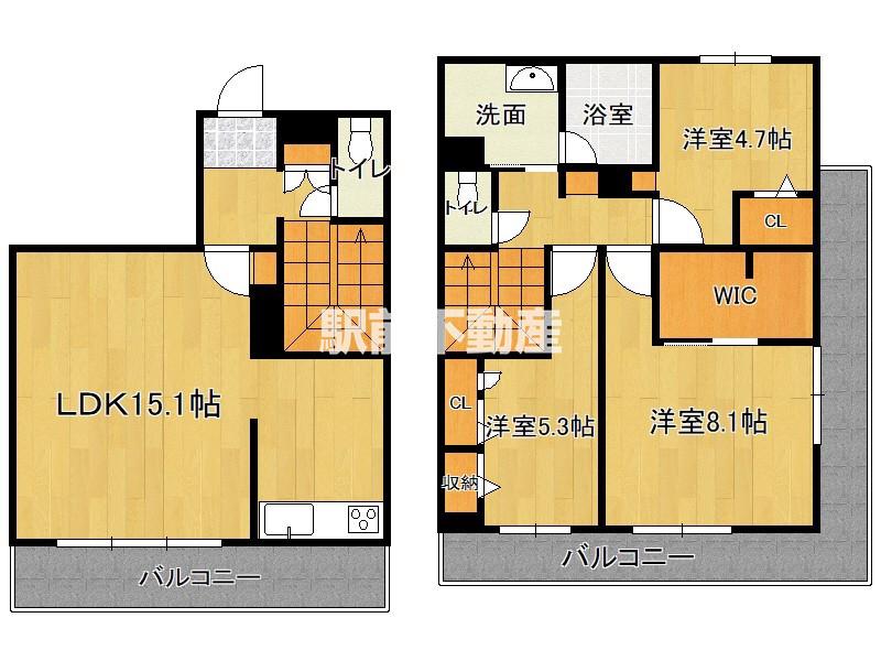 シャーメゾンLUCIE(3LDK/2階)の間取り写真